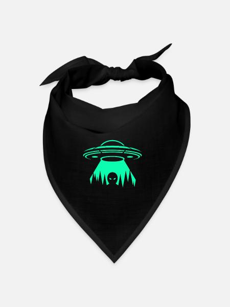 UFO-Neon-Entführung - Bandana Dreieckstuch - Schwarz