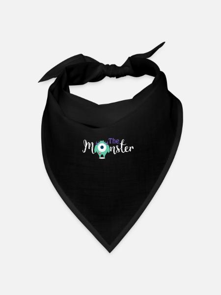 Eltern - Kind - Partnerlook - Monster Kind - Bandana Dreieckstuch - Schwarz