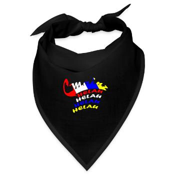 Helau Karnevalsdesign - Bandana Dreieckstuch - Schwarz - Vorne