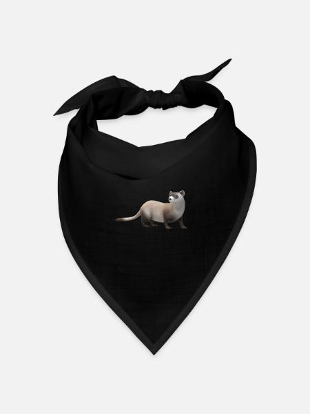3D Wiesel - Bandana Dreieckstuch - Schwarz