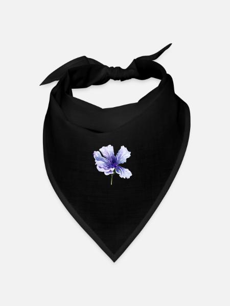 Blume - Bandana Dreieckstuch - Schwarz