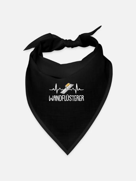 Stuckateur Gipser Spachtel Herzschlag - Bandana Dreieckstuch - Schwarz