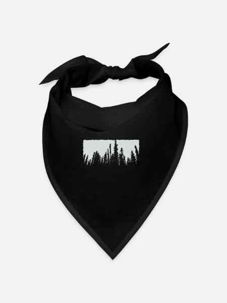 weiße Bäume Wald Natur - Bandana Dreieckstuch - Schwarz