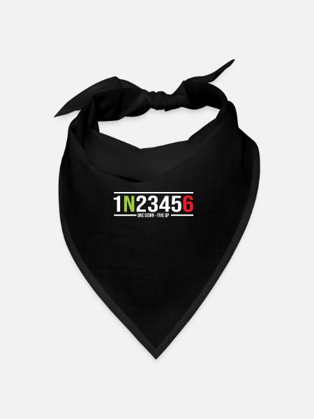 Motorrad Gänge 1N23456 One Down-Five Up - Bandana Dreieckstuch - Schwarz