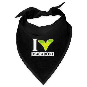 Ich liebe Makkaroni - Bandana Dreieckstuch - Schwarz - Vorne