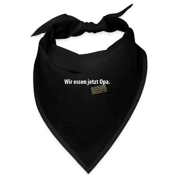 Wir essen jetzt Opa Satzzeichen Komma Leben retten - Bandana Dreieckstuch - Schwarz - Vorne
