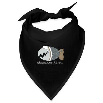 Kuschelfisch Zombiefisch Inmitten der Nacht Zombie - Bandana Dreieckstuch - Schwarz - Vorne