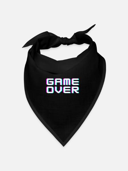 Game Over - Bandana Dreieckstuch - Schwarz