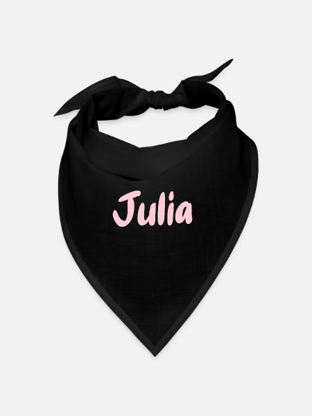 Name in Text Julia in rosa - Bandana Dreieckstuch - Schwarz