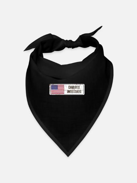 Charlotte Flagge der Vereinigten Staaten - Bandana Dreieckstuch - Schwarz