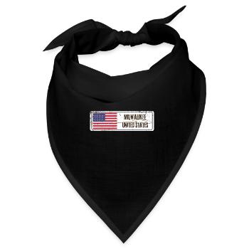 Milwaukee Flagge der Vereinigten Staaten - Bandana Dreieckstuch - Schwarz - Vorne