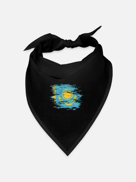 Kasachstan Flagge used - Bandana Dreieckstuch - Schwarz