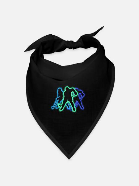 Eishockey Silhouette Jungen Eishockeyspieler - Bandana Dreieckstuch - Schwarz