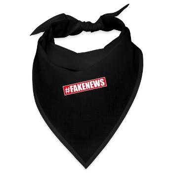 Hashtag Fake News Donald  - Bandana Dreieckstuch - Schwarz - Vorne