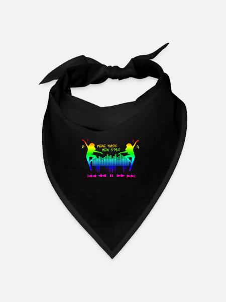 Meine Musik mein Style bunt - Bandana Dreieckstuch - Schwarz