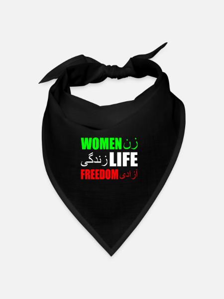 Women life freedom iran - Bandana Dreieckstuch - Schwarz