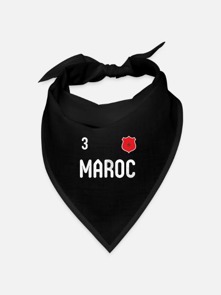 Marokko T-Shirt mit der Nummer 3 - Bandana Dreieckstuch - Schwarz