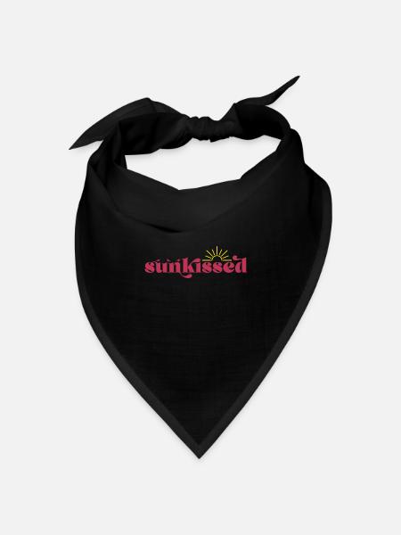 Von der Sonne geküsst, Sommer Sonne Strand Urlaub - Bandana Dreieckstuch - Schwarz