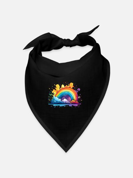 Dein Regenbogen - Bandana Dreieckstuch - Schwarz