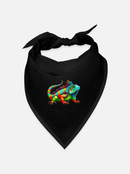 Leguan - Bandana Dreieckstuch - Schwarz