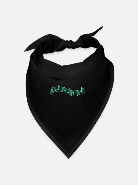 music notes - Bandana Dreieckstuch - Schwarz