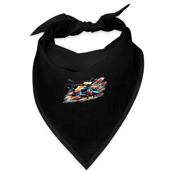 Helicopter - Farbsplash - Bandana Dreieckstuch - Schwarz - Vorne