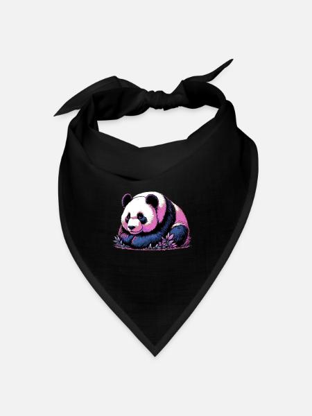 Panda - Bandana Dreieckstuch - Schwarz