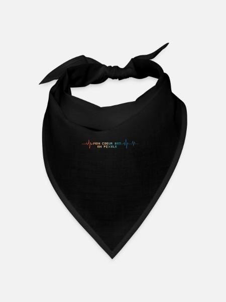 Retro Herzschlag mein Herz schlägt in Pixeln - Bandana Dreieckstuch - Schwarz