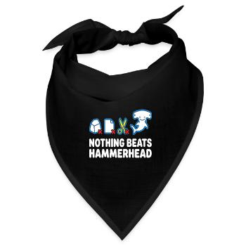 Nothing Beats Hammerhead Hammerhai Motiv - Bandana Dreieckstuch - Schwarz - Vorne