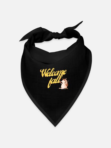 Willkommen im Herbst - Bandana Dreieckstuch - Schwarz