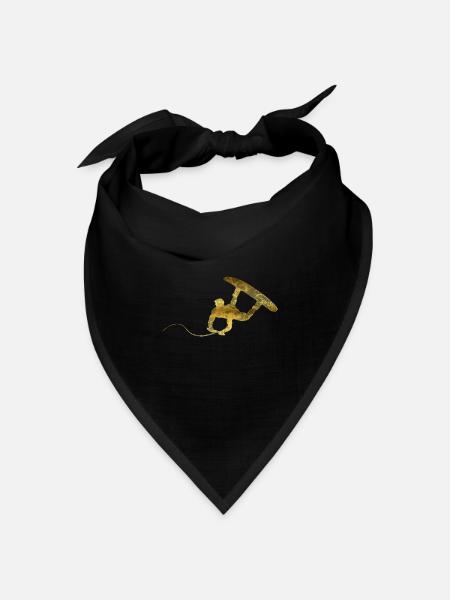 Wakeboarder Gold Wellen Geschenk - Bandana Dreieckstuch - Schwarz