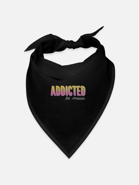 Süchtig nach Musik / addicted to music - Bandana Dreieckstuch - Schwarz