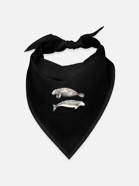 Seekühe: Seemannskühe und Dugong - Bandana Dreieckstuch - Schwarz