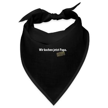 Wir kochen jetzt Papa Satzzeichen Komma Leben Vati - Bandana Dreieckstuch - Schwarz - Vorne