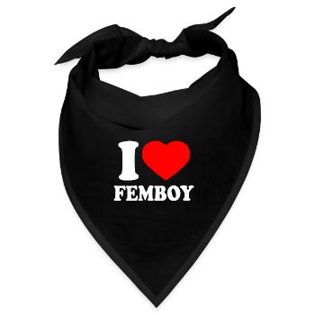 I love femboy - Bandana Dreieckstuch - Schwarz - Vorne