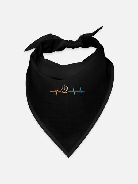 Allahs Herzschlag - Bandana Dreieckstuch - Schwarz
