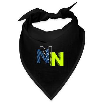 N Buchstabe - Bandana Dreieckstuch - Schwarz - Vorne
