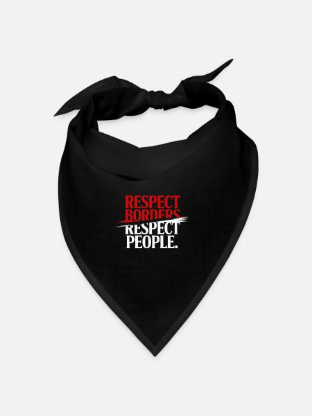 Respektieren Sie Grenzen Respektieren Sie Menschen – Grönland - Bandana Dreieckstuch - Schwarz