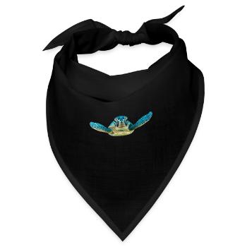 turtle schildkroete tiere animals10 - Bandana Dreieckstuch - Schwarz - Vorne