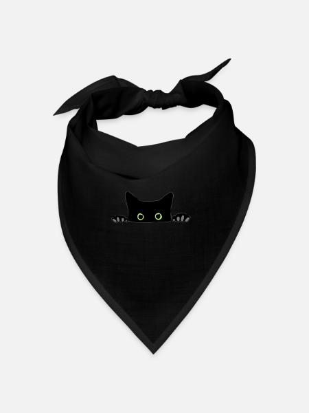 Katze - Bandana Dreieckstuch - Schwarz
