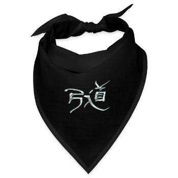 Kyudo - Weg des Bogens / Metallic - Bandana Dreieckstuch - Schwarz - Vorne