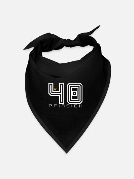 Pfirsich 40 Shirt Lustiger Geburtstag Spruch - Bandana Dreieckstuch - Schwarz