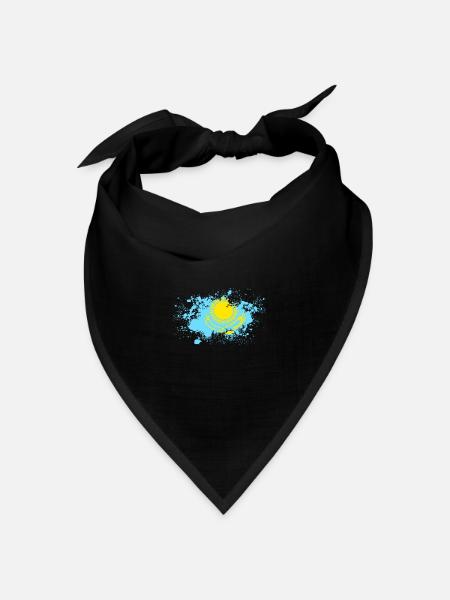 Kazakhstan Kasachstan Flagge Geschenkidee - Bandana Dreieckstuch - Schwarz