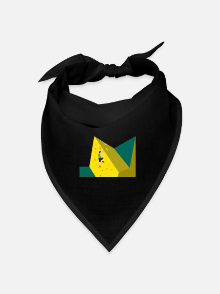 Klettern, bouldern, Sportklettern, Kletterwand - Bandana Dreieckstuch - Schwarz