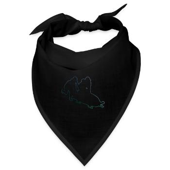 Damen Bob fahren Bobsport Bobbahn Bob Zweierbob - Bandana Dreieckstuch - Schwarz - Vorne