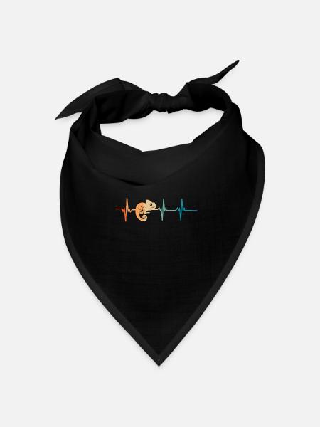 Chamäleon-Herzschlag - Bandana Dreieckstuch - Schwarz