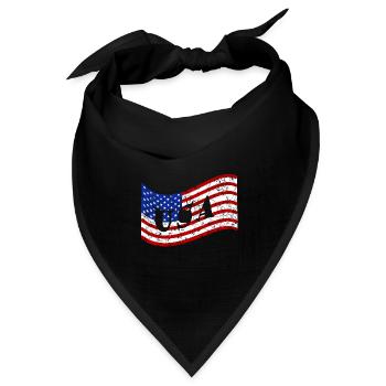 USA Fahne - Bandana Dreieckstuch - Schwarz - Vorne