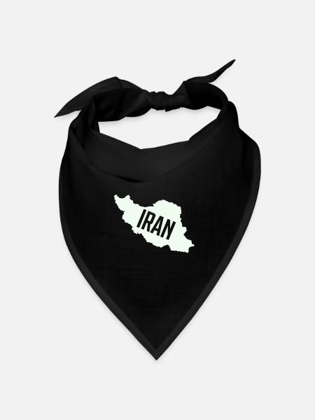 Iran Karten Typo - Bandana Dreieckstuch - Schwarz