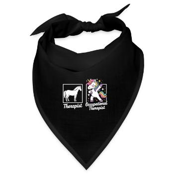 Einhorn Ergotherapie Flair - Bandana Dreieckstuch - Schwarz - Vorne