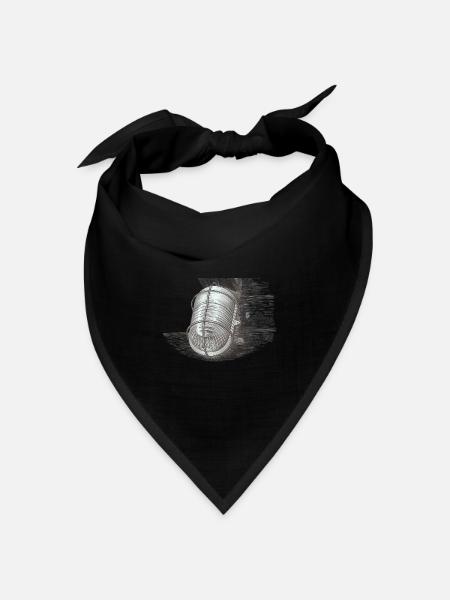 Skizzenhafte Drahtseillaterne - Bandana Dreieckstuch - Schwarz